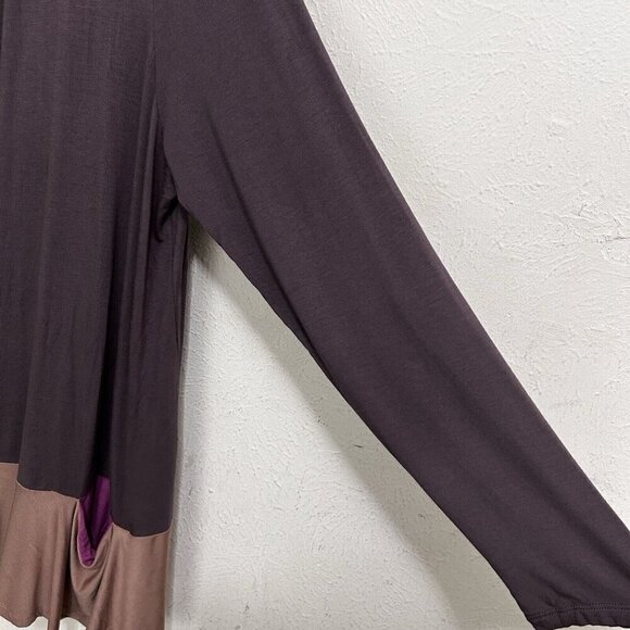 LOGO Lori Goldstein A272836 Open Front Colorblock Cardigan Contrast Pockets XL - Picture 6 of 12